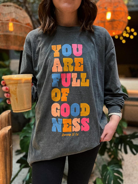 You Are Full Of Goodness Charcoal Long Sleeve Tee