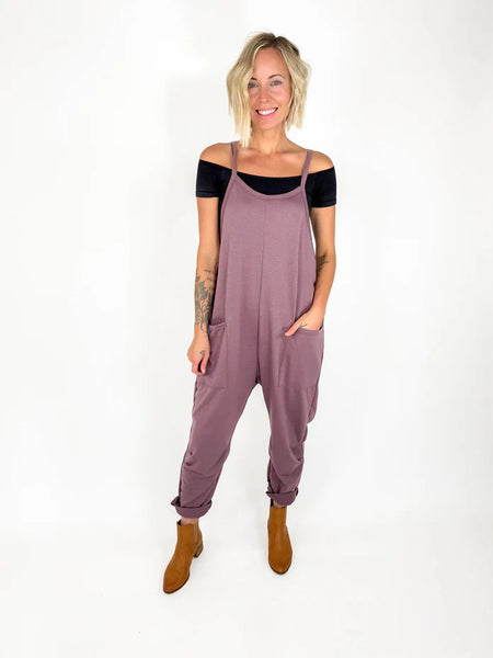 Catherine French Terry Mauve Jumpsuit