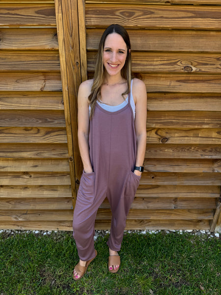Catherine French Terry Mauve Jumpsuit