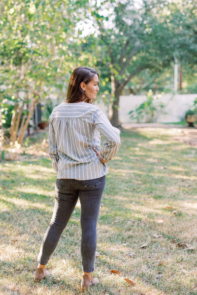 A Day To Remember Embroidered Striped Blouse