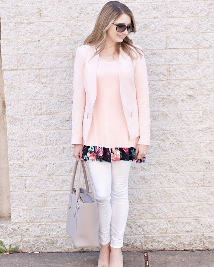 Peaches & Cream Floral Jersey Top