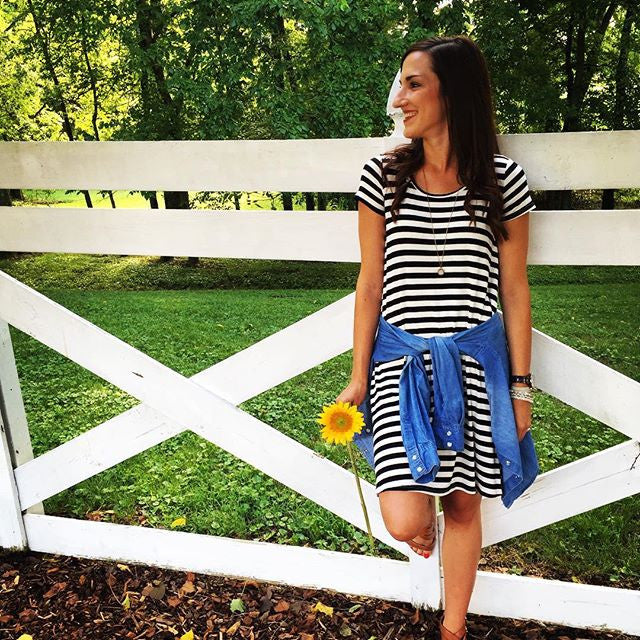 Black & White Striped Tee Dress