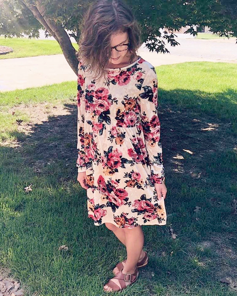 Velvet Delight Floral Print Dress
