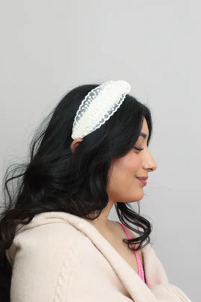 Embroidered Floral Vine Knot Headband - Multiple Colors
