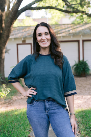 The Leila Evergreen Waffle Top