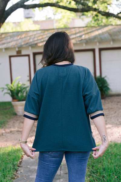 The Leila Evergreen Waffle Top