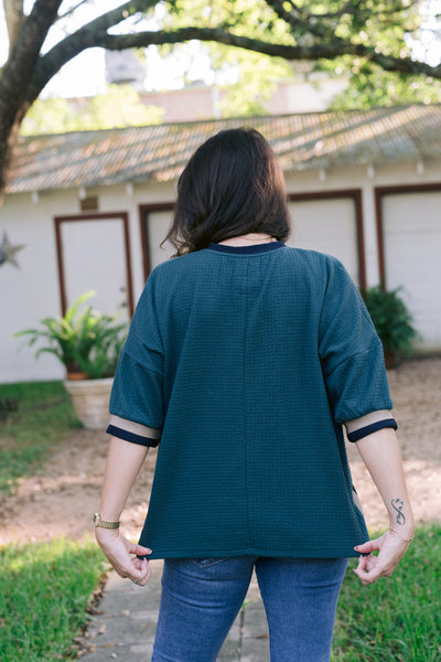 The Leila Evergreen Waffle Top