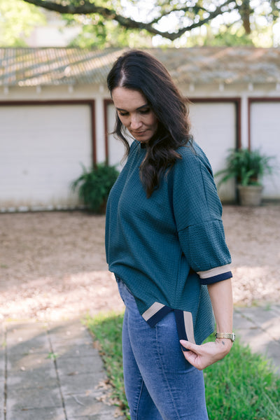 The Leila Evergreen Waffle Top