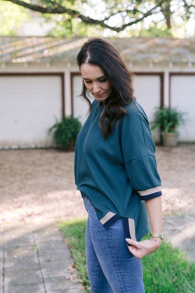 The Leila Evergreen Waffle Top