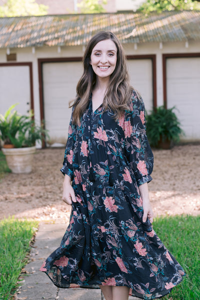 The Trish Tiered Floral Boho Dress