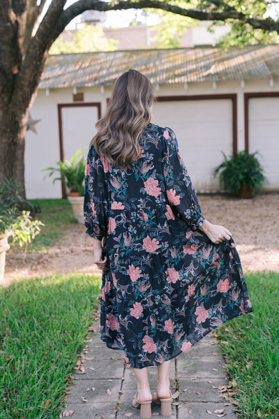 The Trish Tiered Floral Boho Dress