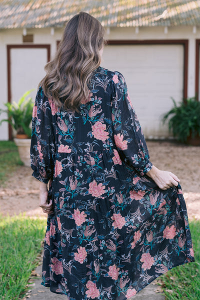 The Trish Tiered Floral Boho Dress
