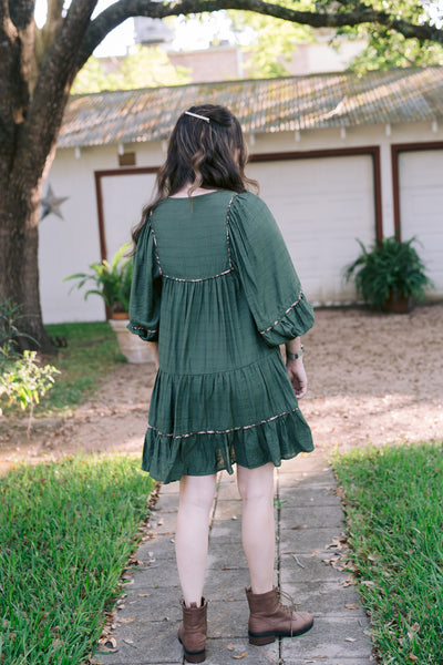 The Charlotte Tiered Olive Floral Dress