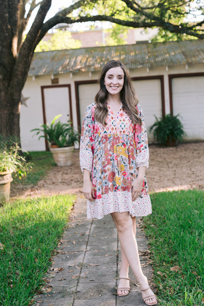 Rosie Rose Mix & Match Bubble Sleeve Dress