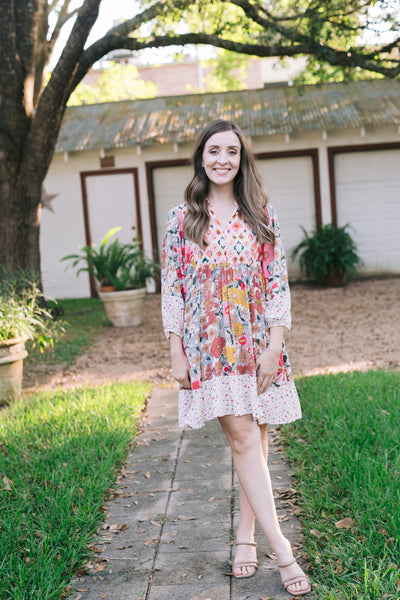 Rosie Rose Mix & Match Bubble Sleeve Dress