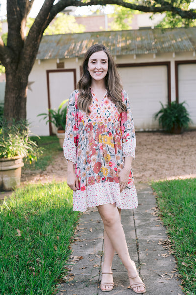 Rosie Rose Mix & Match Bubble Sleeve Dress
