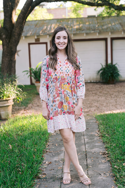 Rosie Rose Mix & Match Bubble Sleeve Dress
