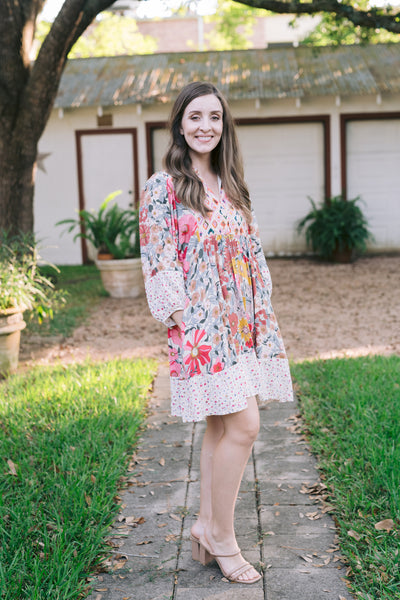 Rosie Rose Mix & Match Bubble Sleeve Dress