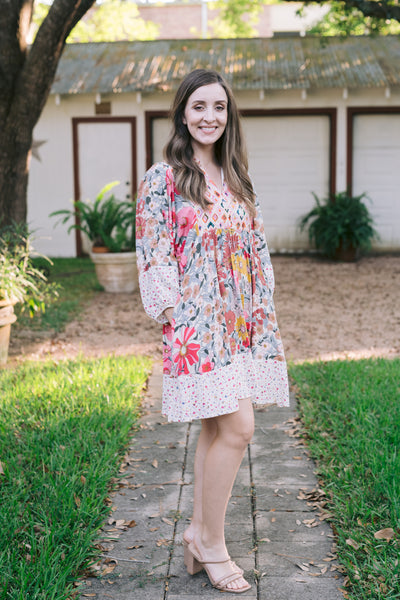 Rosie Rose Mix & Match Bubble Sleeve Dress