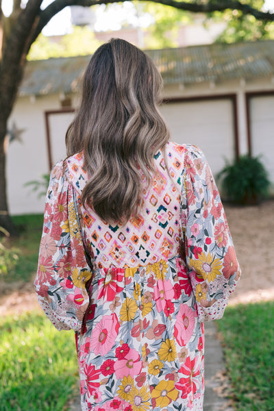 Rosie Rose Mix & Match Bubble Sleeve Dress