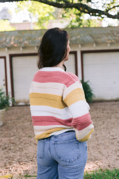 Lucy Lou Loose Fit Color Block Sweater