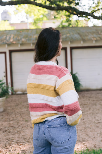Lucy Lou Loose Fit Color Block Sweater