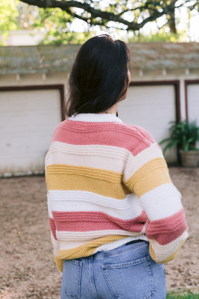 Lucy Lou Loose Fit Color Block Sweater