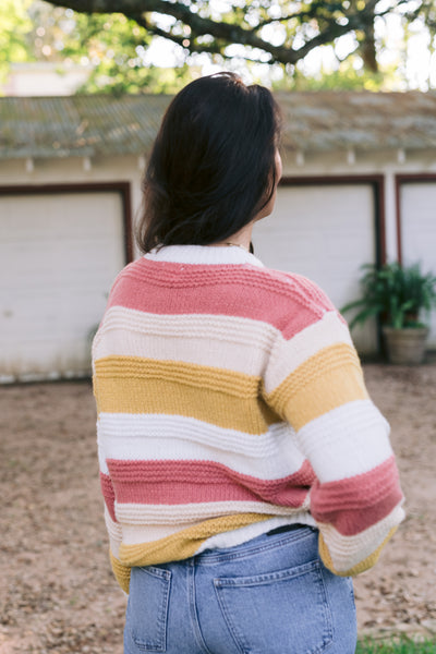 Lucy Lou Loose Fit Color Block Sweater