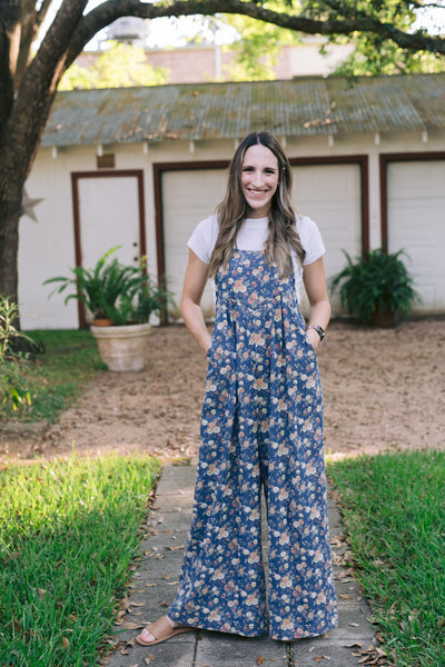 Daphne Denim & Floral Overalls