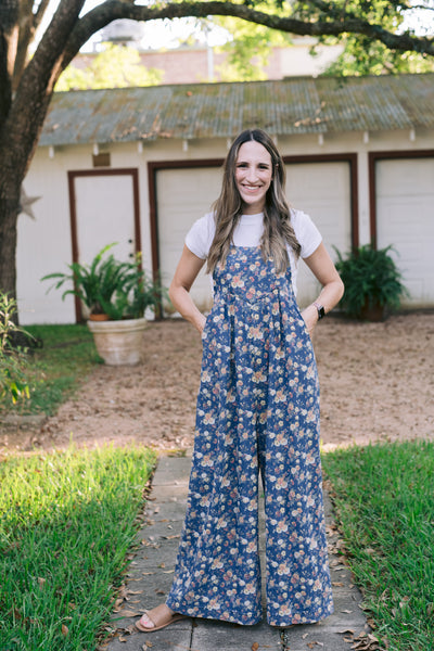 Daphne Denim & Floral Overalls