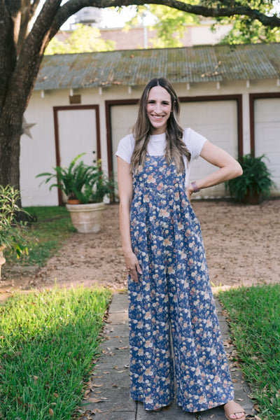 Daphne Denim & Floral Overalls