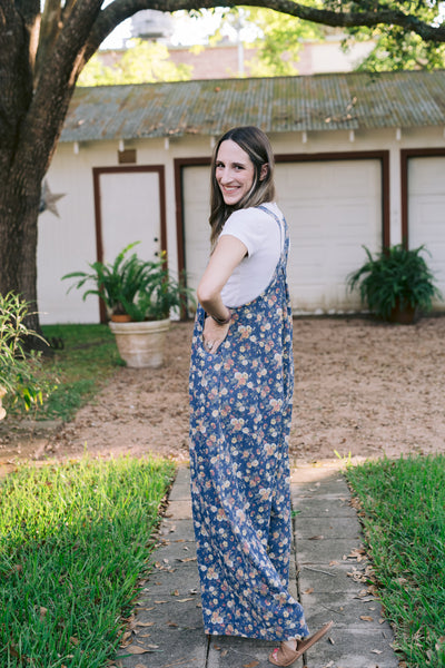 Daphne Denim & Floral Overalls