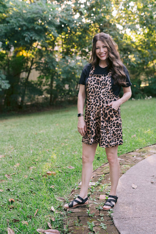 Everyday Overall Shorts - Leopard
