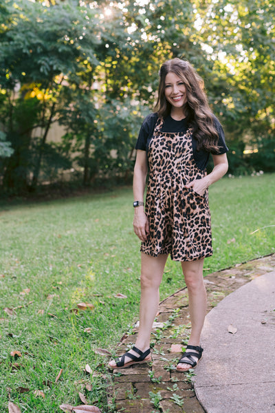 Everyday Overall Shorts - Leopard