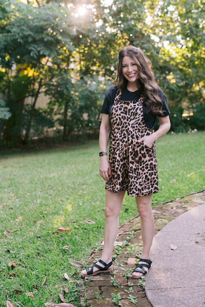 Everyday Overall Shorts - Leopard