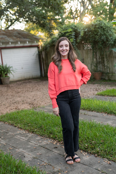 The Autumn Breeze Orange Crop Sweater
