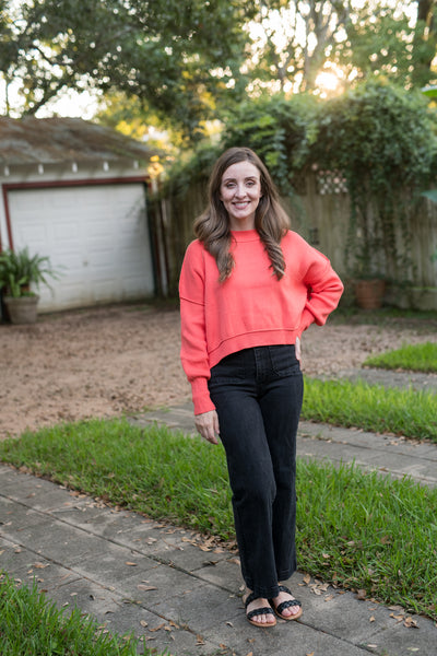 The Autumn Breeze Orange Crop Sweater