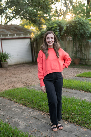 The Autumn Breeze Orange Crop Sweater
