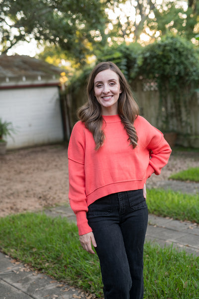 The Autumn Breeze Orange Crop Sweater