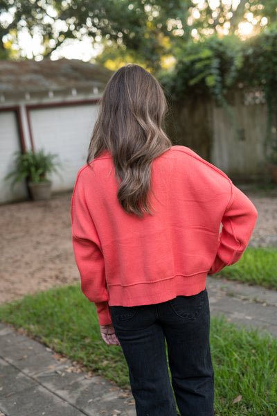 The Autumn Breeze Orange Crop Sweater