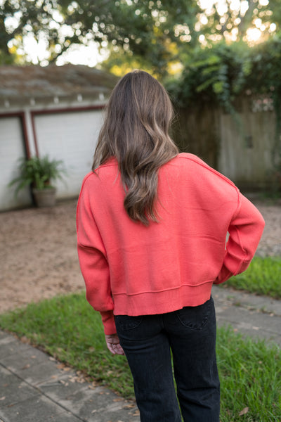 The Autumn Breeze Orange Crop Sweater