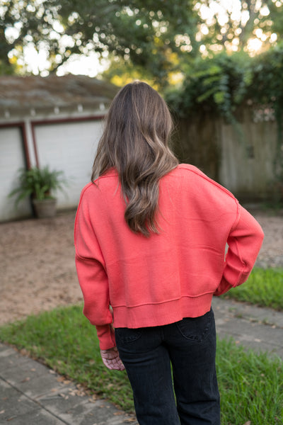 The Autumn Breeze Orange Crop Sweater