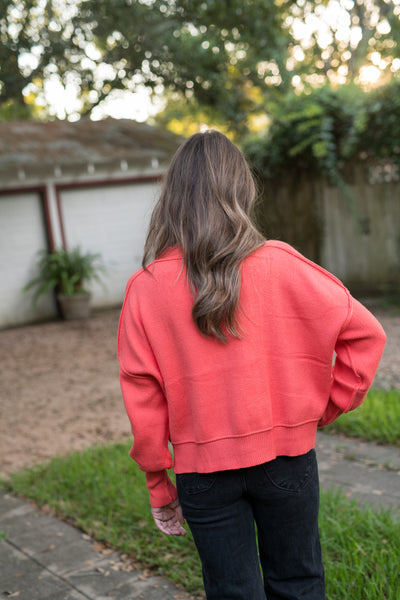 The Autumn Breeze Orange Crop Sweater