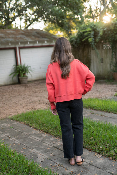 The Autumn Breeze Orange Crop Sweater