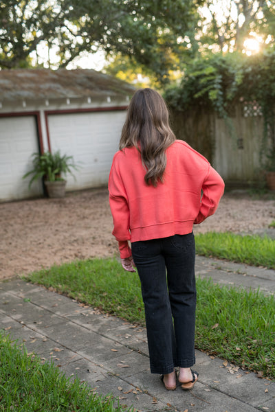 The Autumn Breeze Orange Crop Sweater