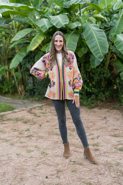 Hunter Green & Pink Snuggle Up Cardigan