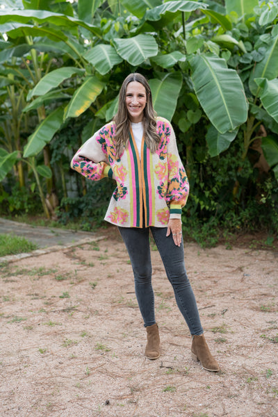 Hunter Green & Pink Snuggle Up Cardigan