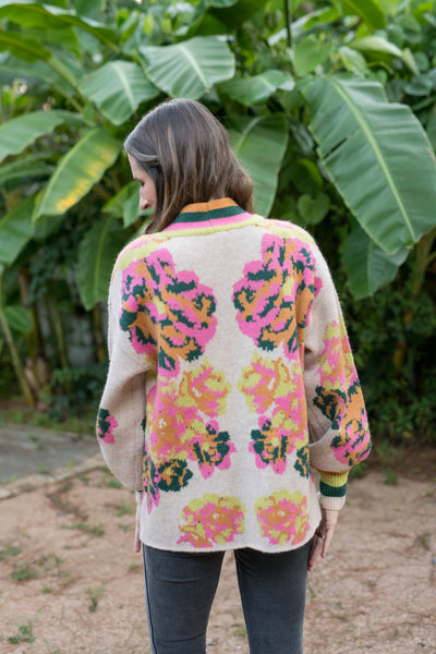 Hunter Green & Pink Snuggle Up Cardigan