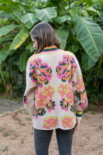 Hunter Green & Pink Snuggle Up Cardigan