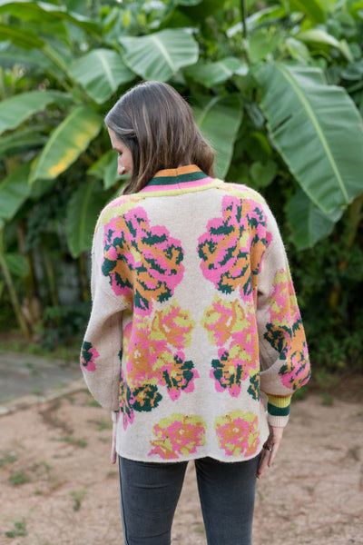 Hunter Green & Pink Snuggle Up Cardigan